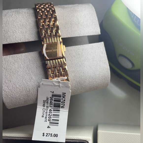 NWT Michael Kors Mindy Three-Hand  Gold Tone Alloy Watch MK7076 With Box